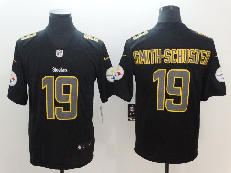 Men Pittsburgh Steelers #19 Smith-schuster Nike Fashion Impact Black Color Rush Limited NFL Jersey->tennessee titans->NFL Jersey